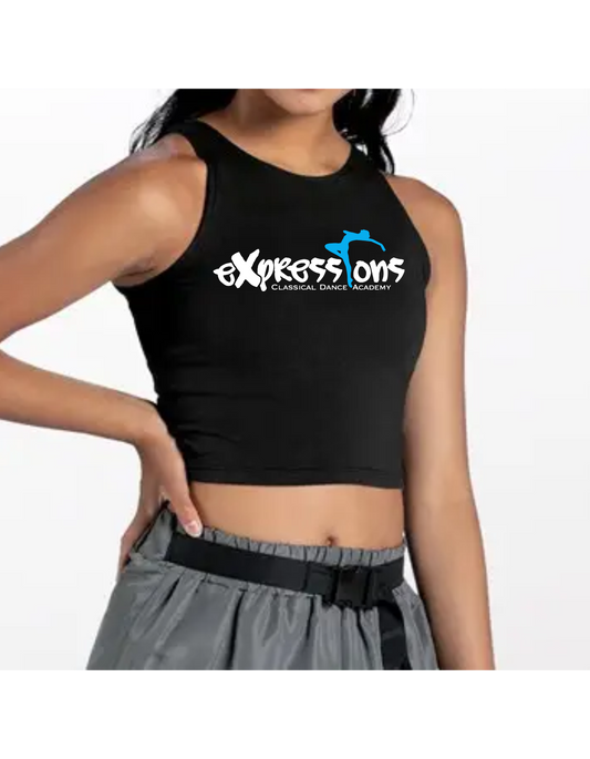 Cotton High Neck Crop Top