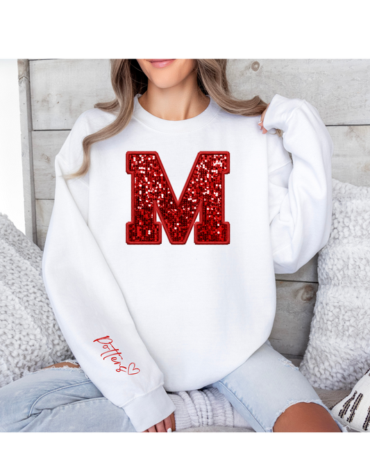 "M" Faux Rhinestone