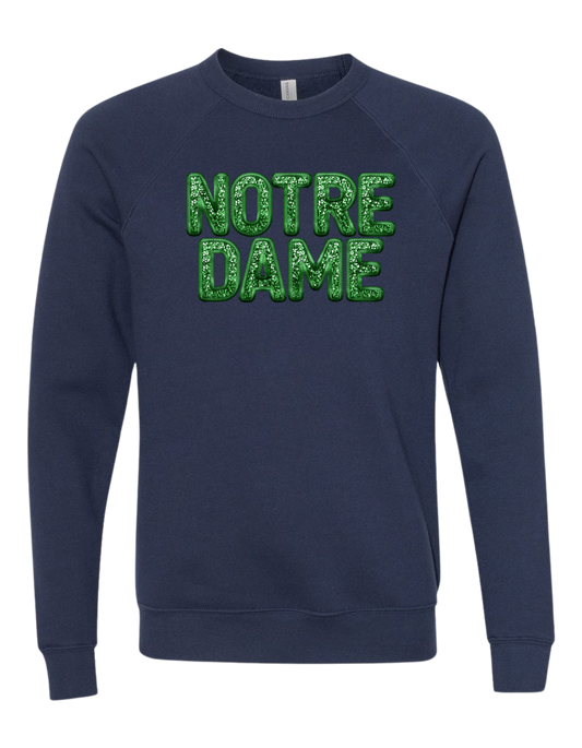 FAUX Rhinestone Notre Dame Crewneck