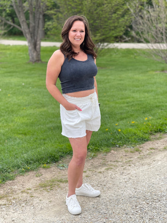 Ribbed Seamless Cropped Tank Top