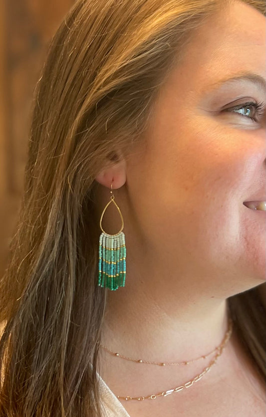 Seed Bead Teardrop Earring