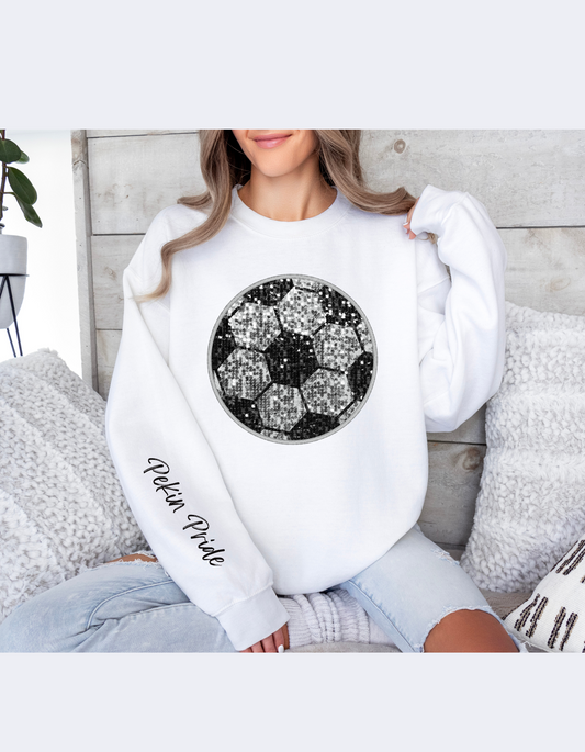 Soccer Faux Rhinestone Sweatshirt